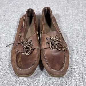 Sperry Top Sider Boat Shoe Casual Lace Up Brown Leather Men Size 13